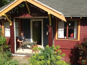 Morgan enjoys his porch.