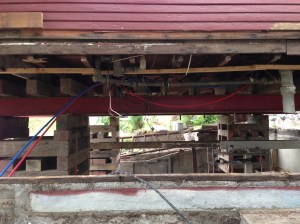 The cribs that hold up the house.