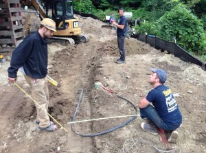 Measuring for placement.