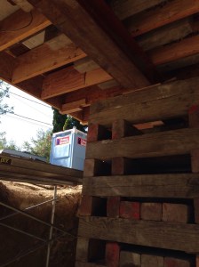 New floor joists and Honey Bucket.