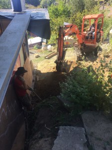 Morgan and Patrick moving earth.